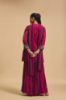 Picture of Deep Maroon Crepe Kurta with Satin Grather Plazoo.