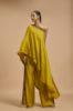 Picture of Lime Yellow creap type one shoulder Kurta